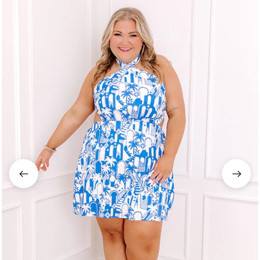 Sugarlips Blue and White Floral Dress